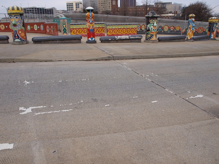 Faded crosswalk at Ralph McGill and Courtland